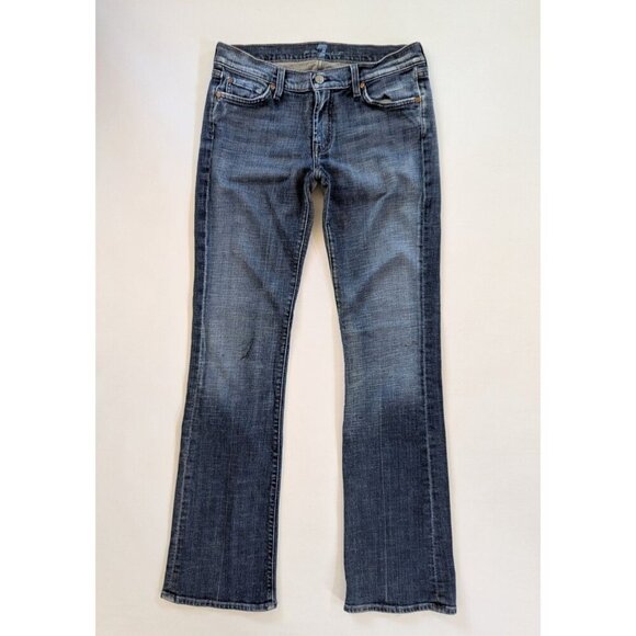 7 For All Mankind Women's Bootcut Size 31 US 12 Blue Denim Jeans - Picture 1 of 13